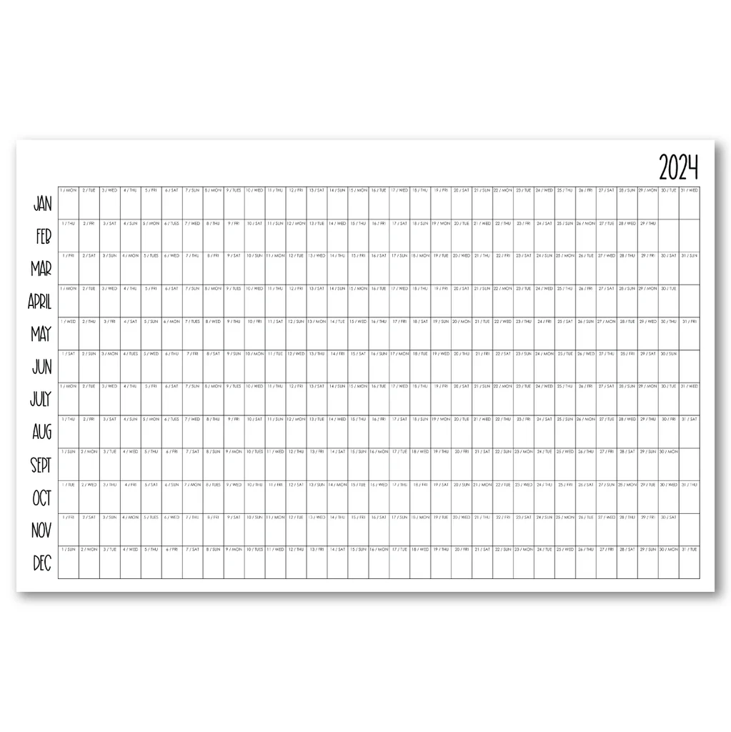 11x17 Blank Printable Calendar