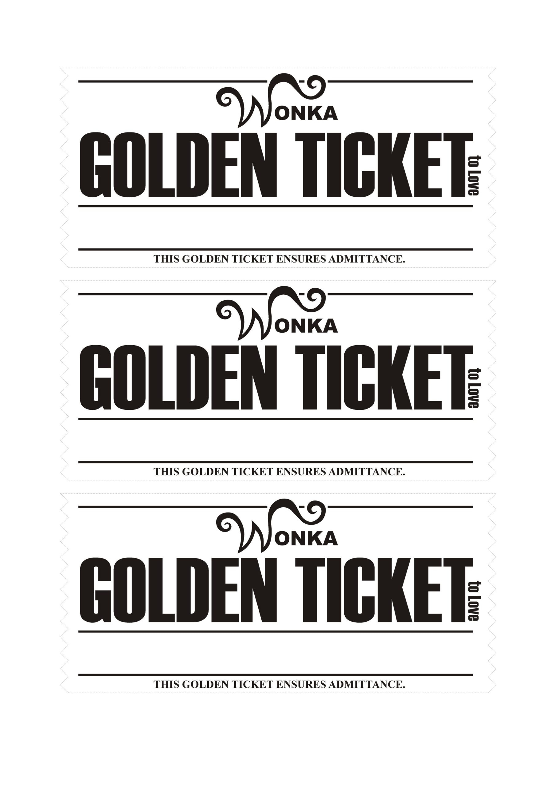 Blank Printable Golden Ticket Template
