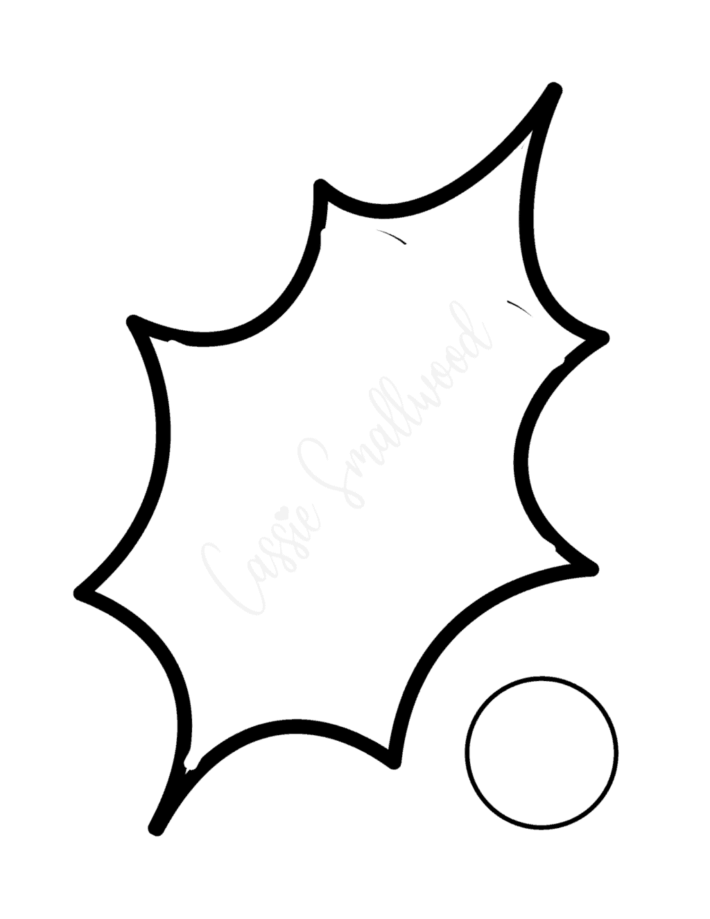 Holly Leaf Printable Template