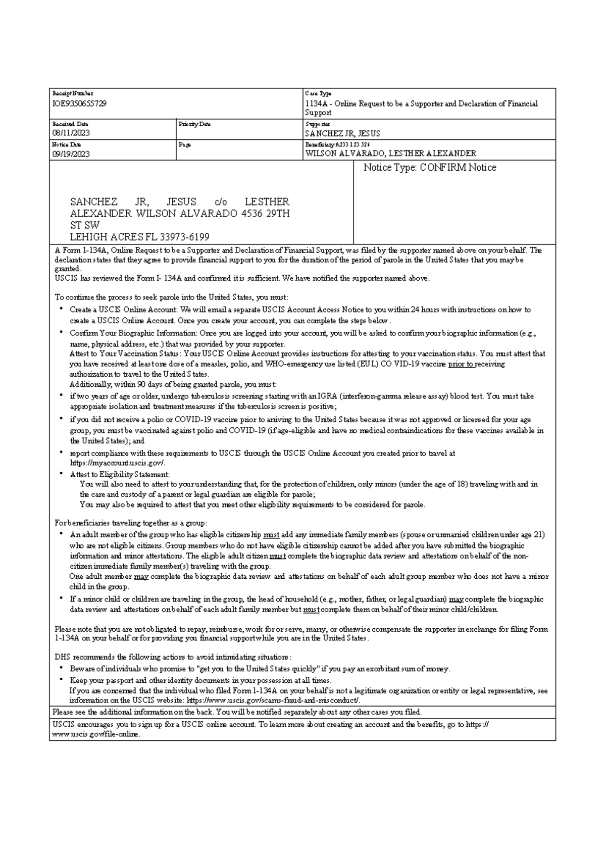 I-Form 2023: Declaration Of Financial Support