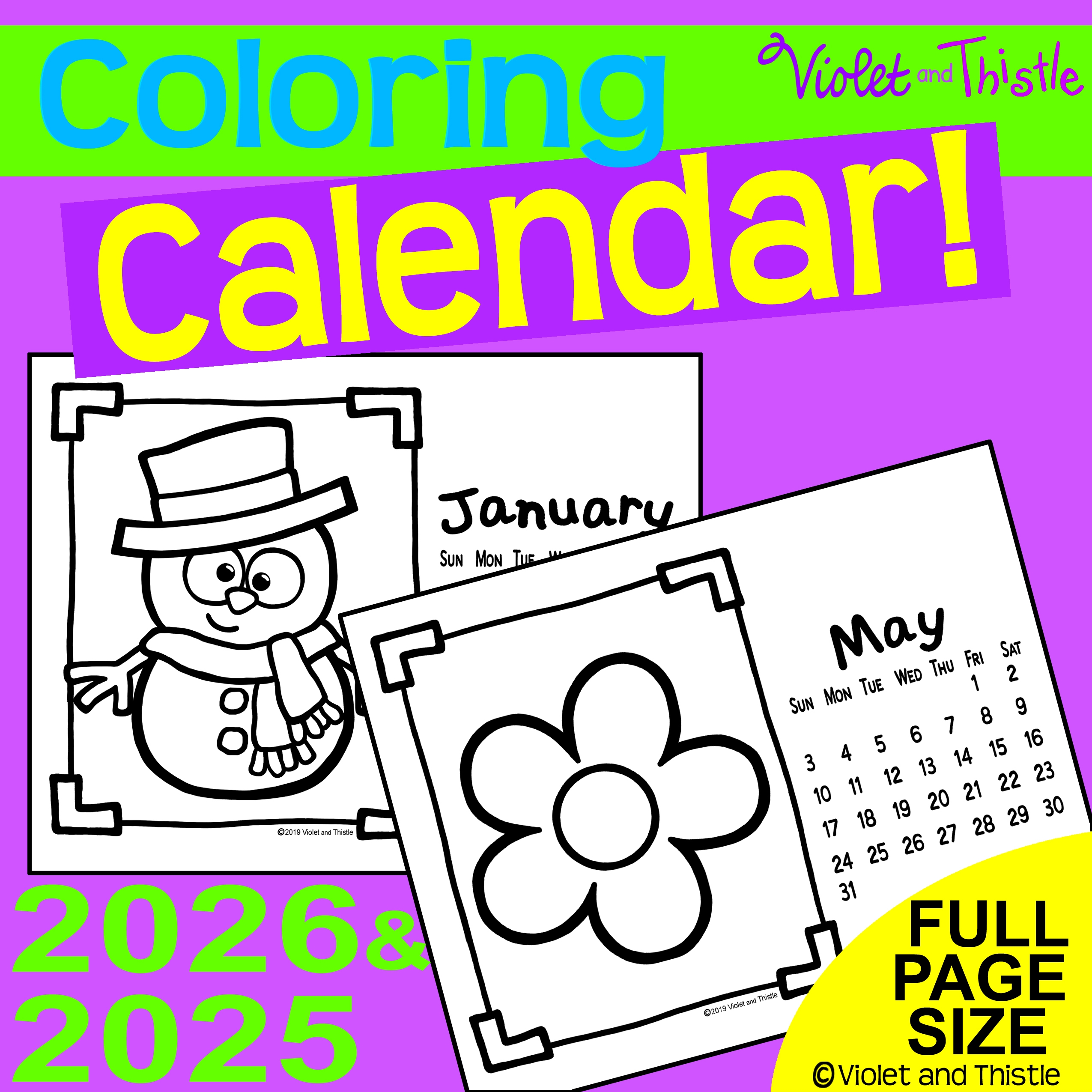 2026 2025 Coloring Calendar Printable To Color Parent Christmas 