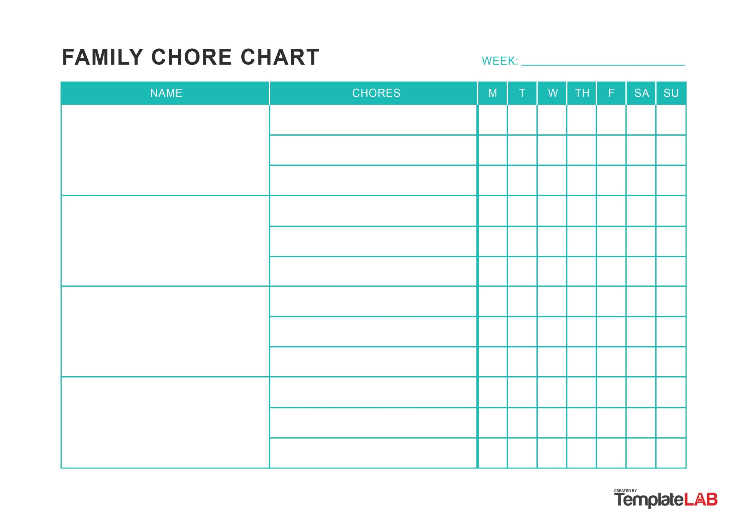 23 FREE Chore Chart Templates For Kids TemplateLab Worksheets 