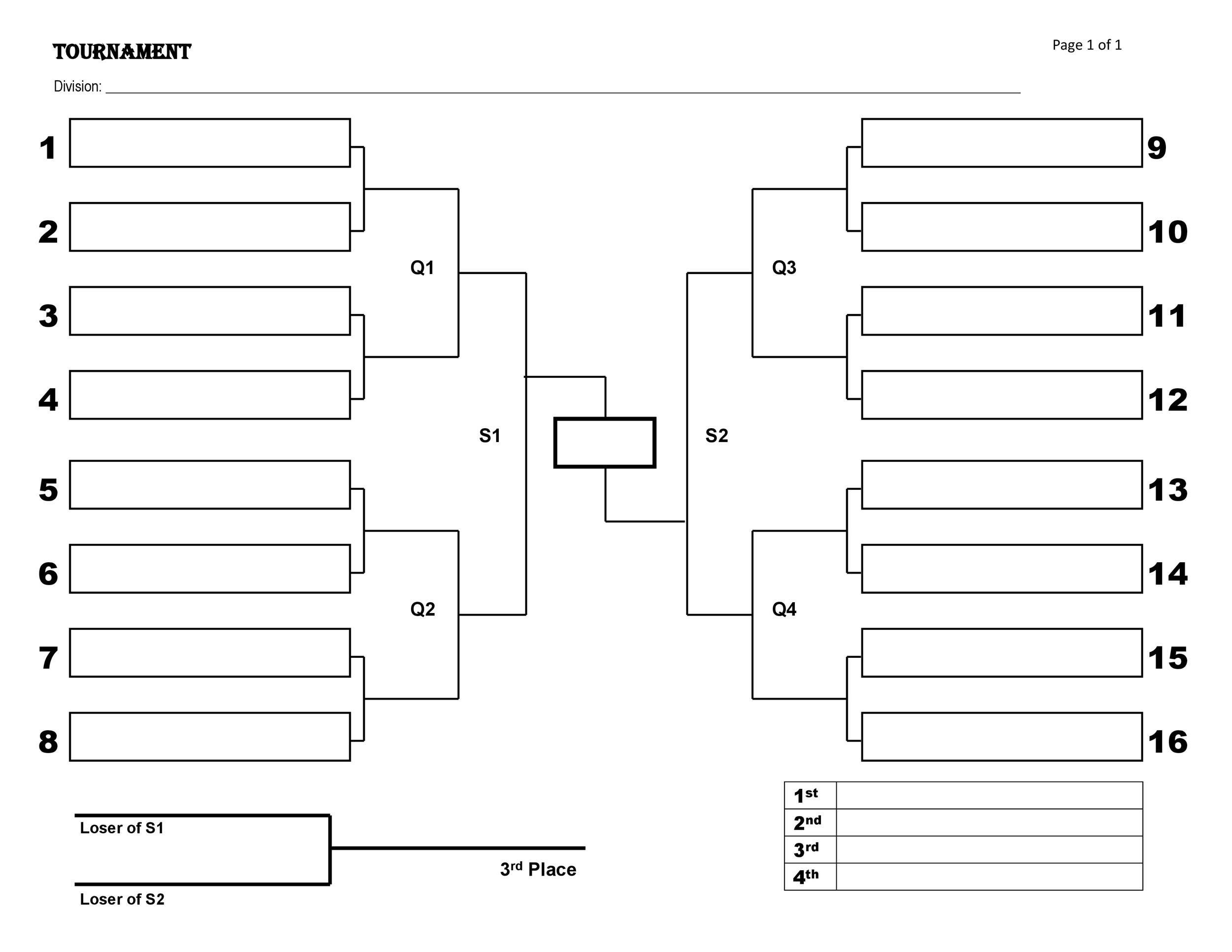 34 Blank Tournament Bracket Templates amp amp 100 FREE 