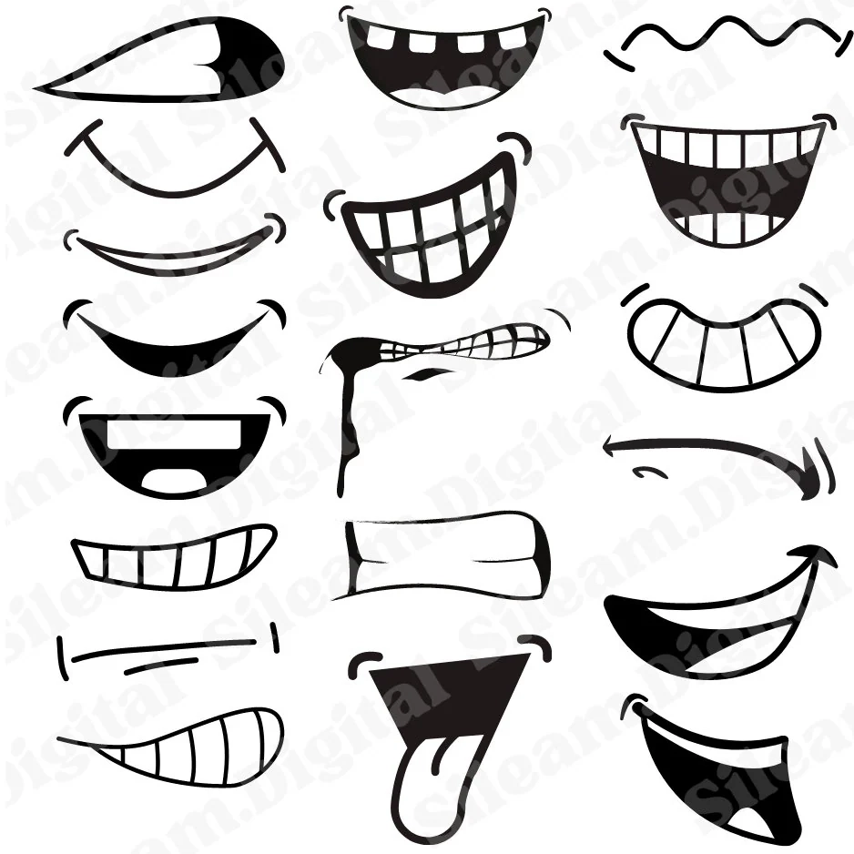 36 Cartoon Mouth PNG Files Digital Files For Cricut Cartoon 