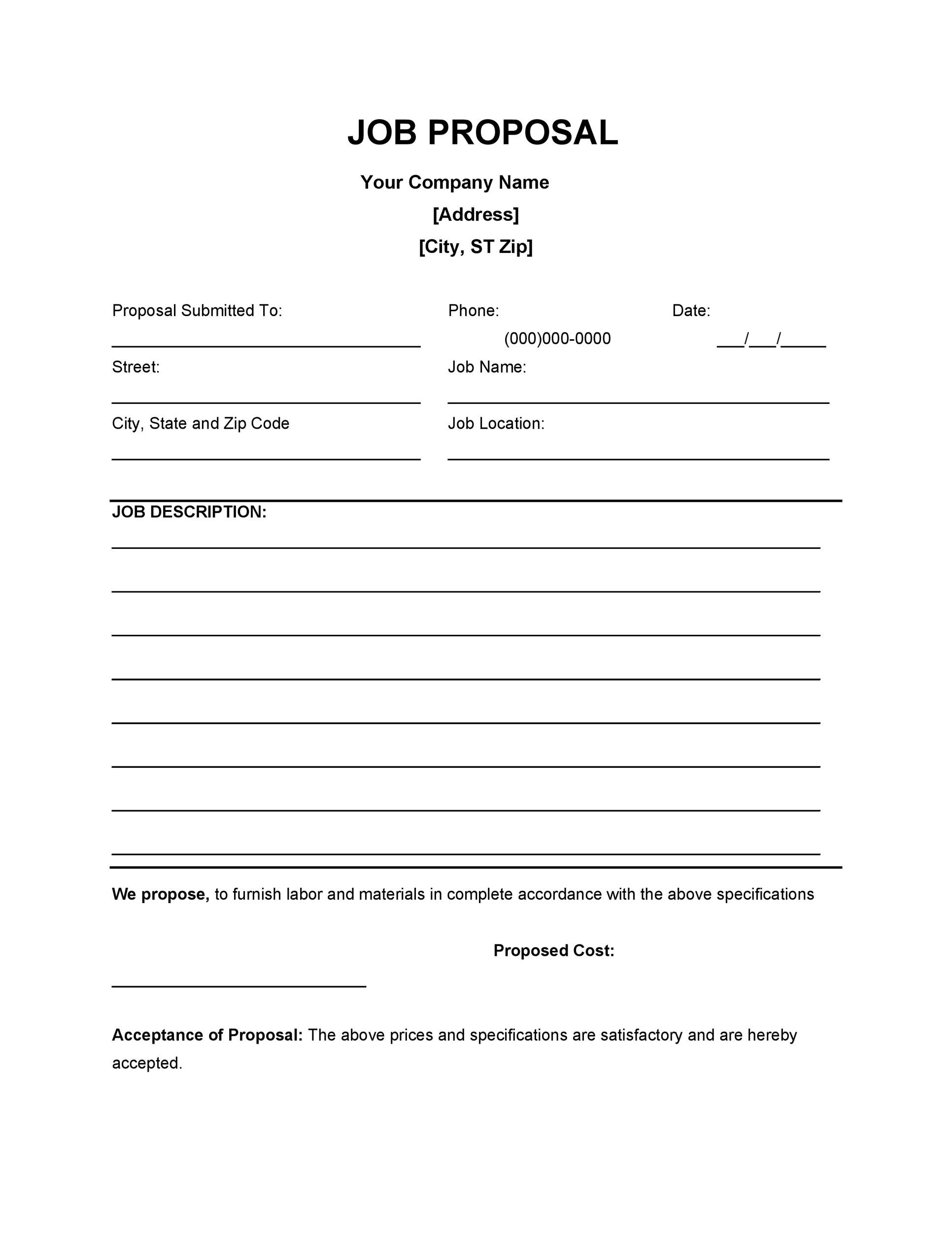 43 Best Job Proposal Templates Free Download TemplateLab