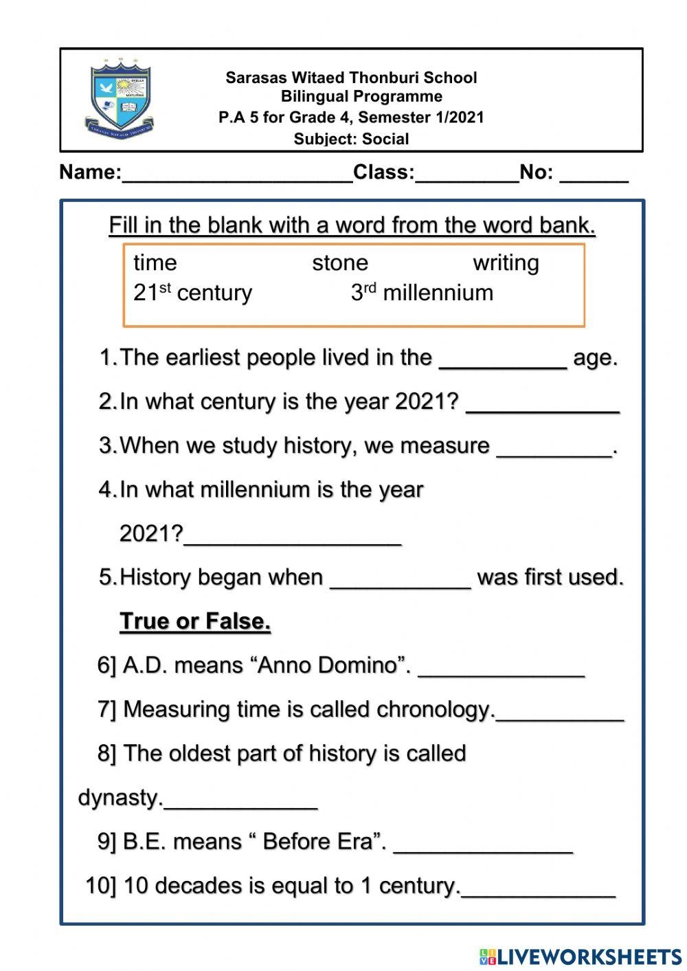 4th Grade History Worksheet Engage Young Minds With Fun Learning 