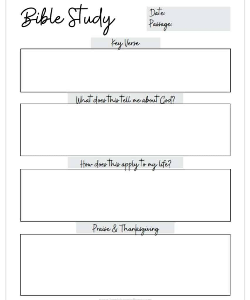 Free Printable Bible Study Worksheets Women