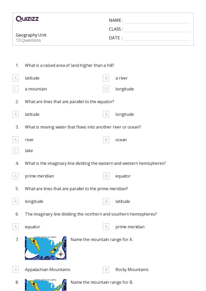 50 Geography Worksheets For 2nd Grade On Quizizz Free amp amp 