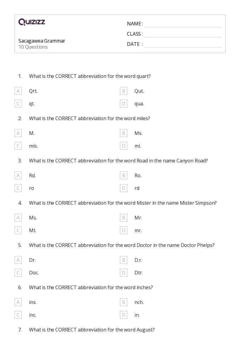 50 grammar worksheets for 4th class on quizizz free amp printable