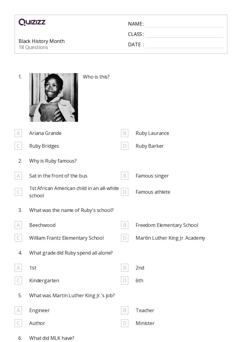 Free Printable History Worksheets Grade 4