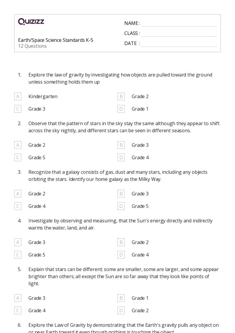 50 Science Worksheets For 5th Grade On Quizizz Free amp Printable