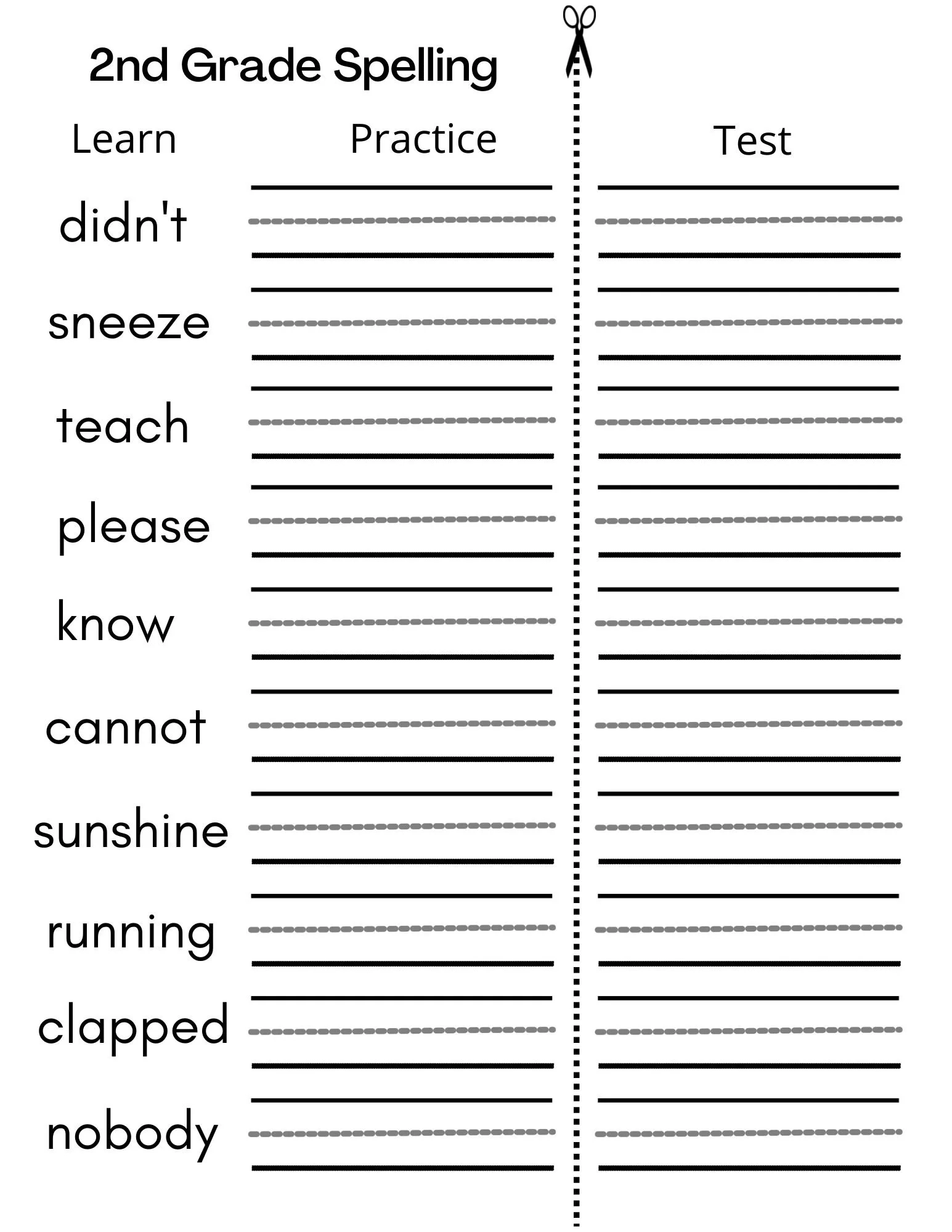 8 printable second grade writing spelling worksheets spelling