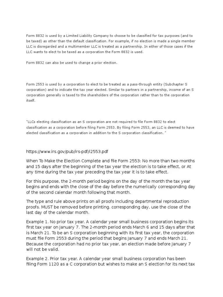 Tax Form 8832 Printable