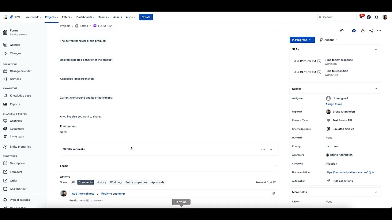 add a form using automation and api atlassian community