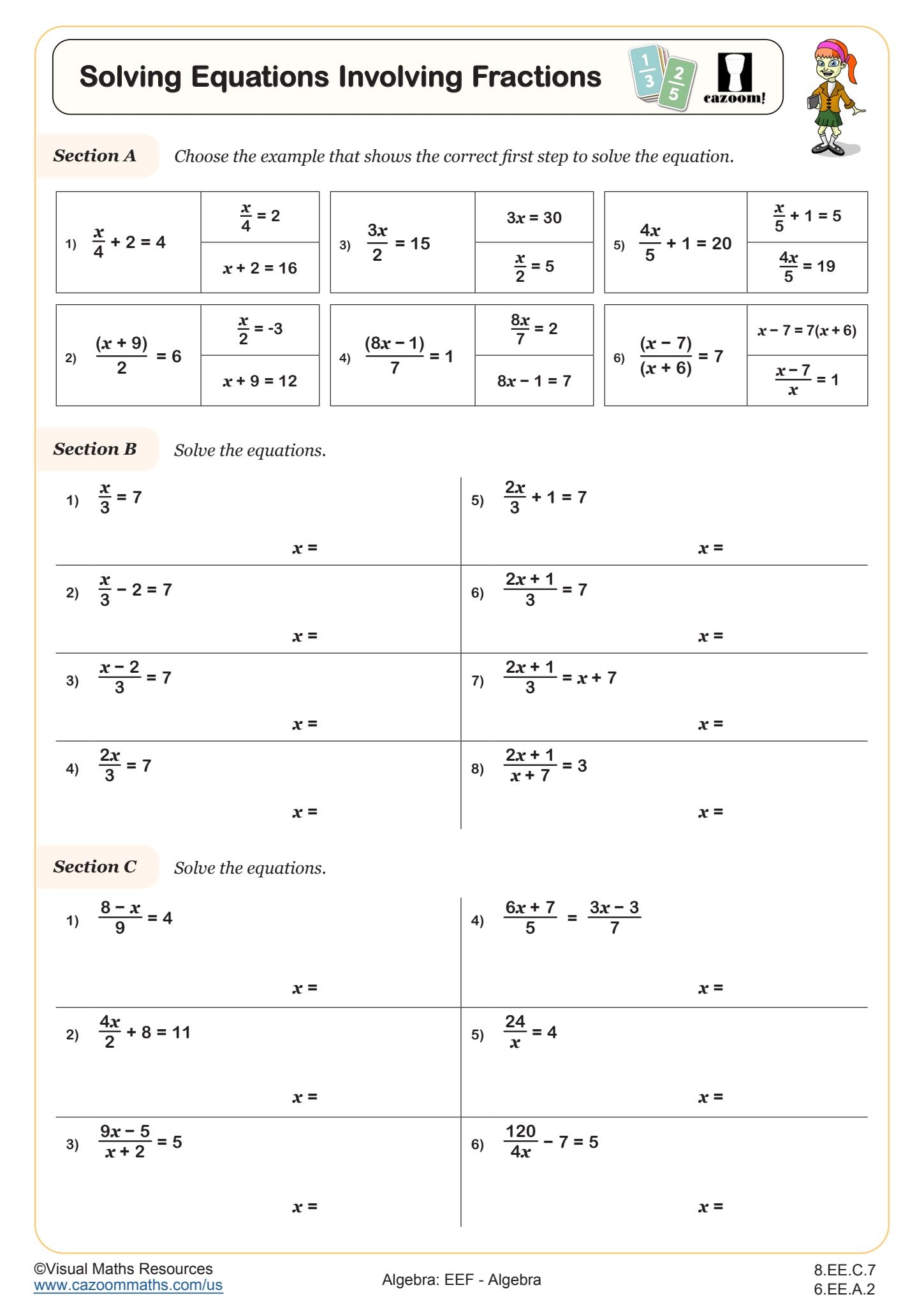 Algebra Worksheets With Answers Printable PDF Math Worksheets 