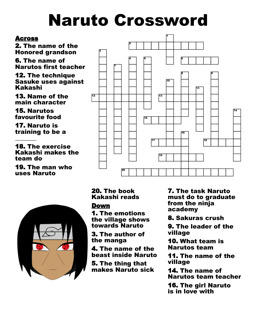Printable Anime Characters Puzzles