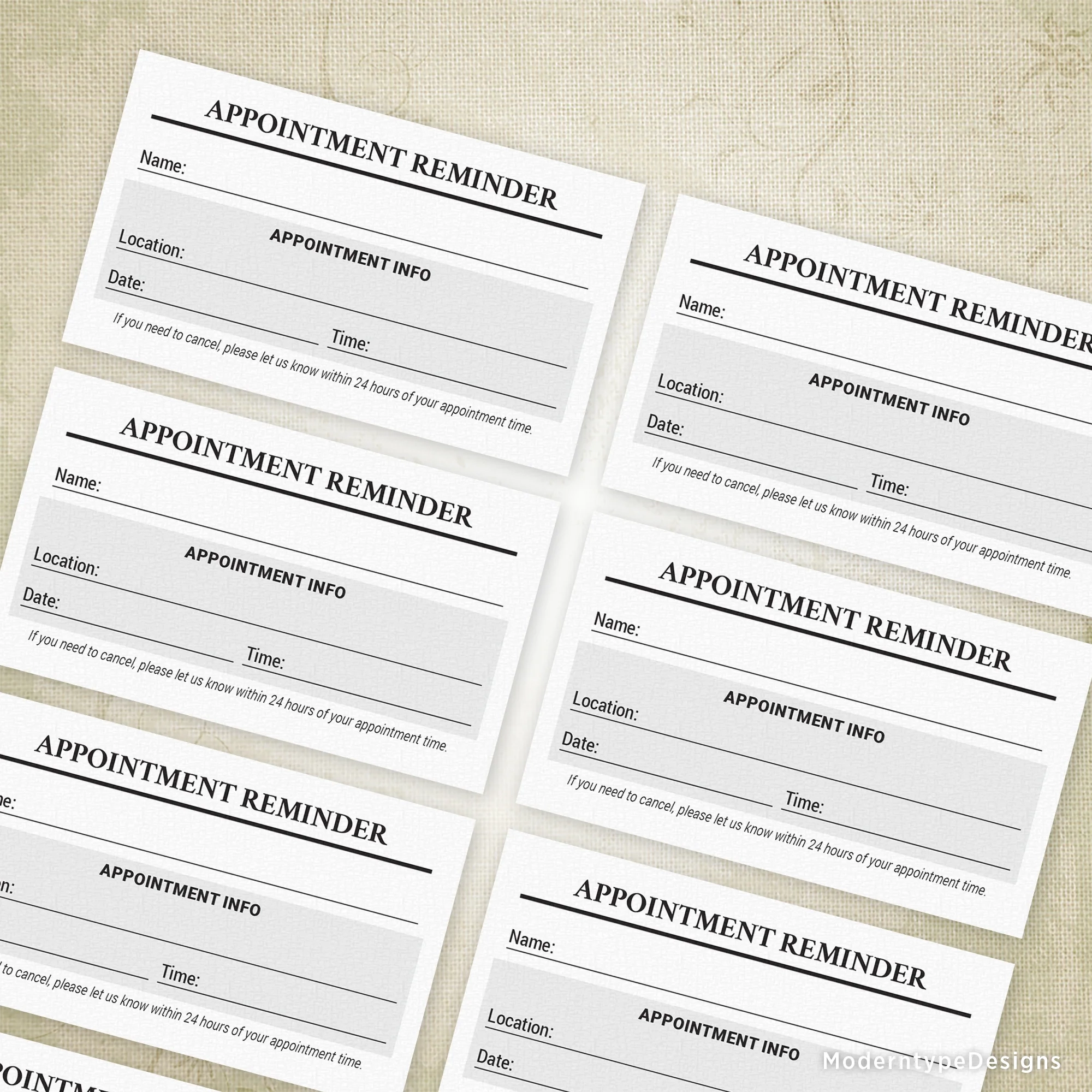 Free Printable Printable Appointment Card Template