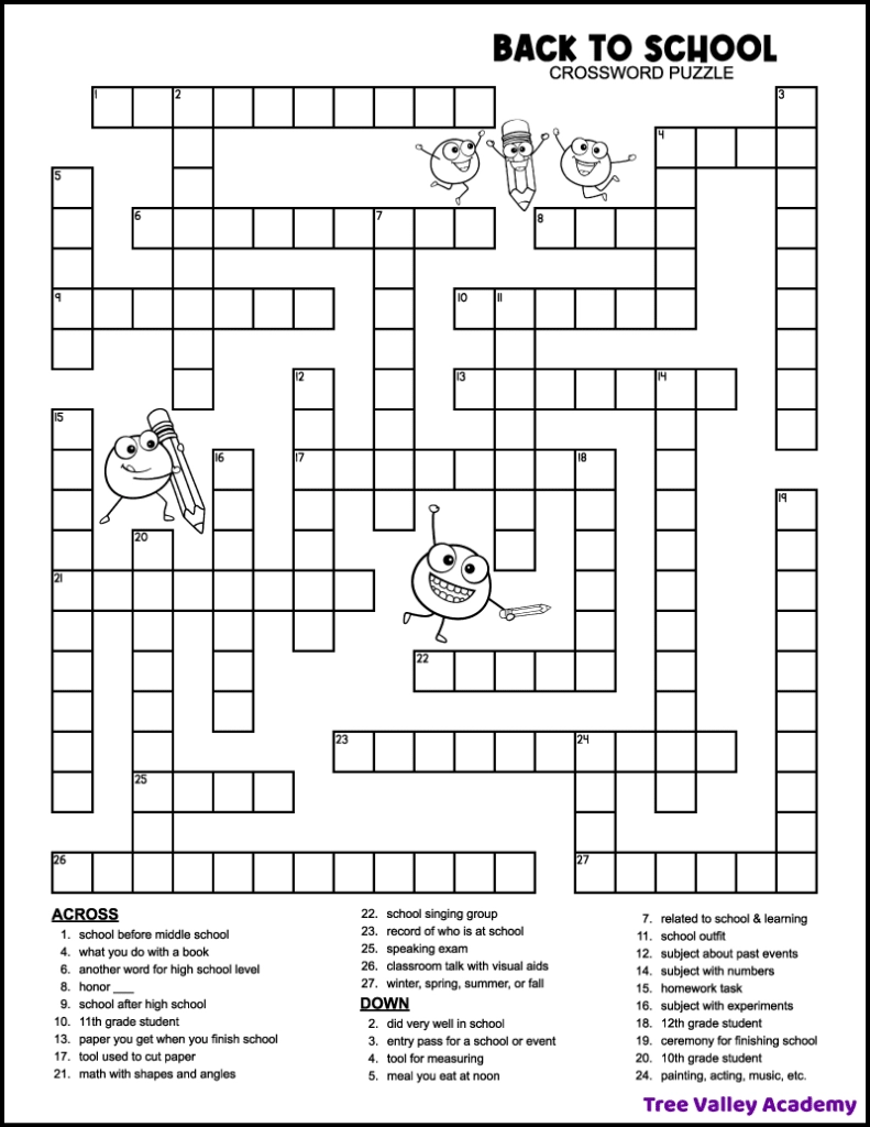 Printable Kids Crossword Puzzles