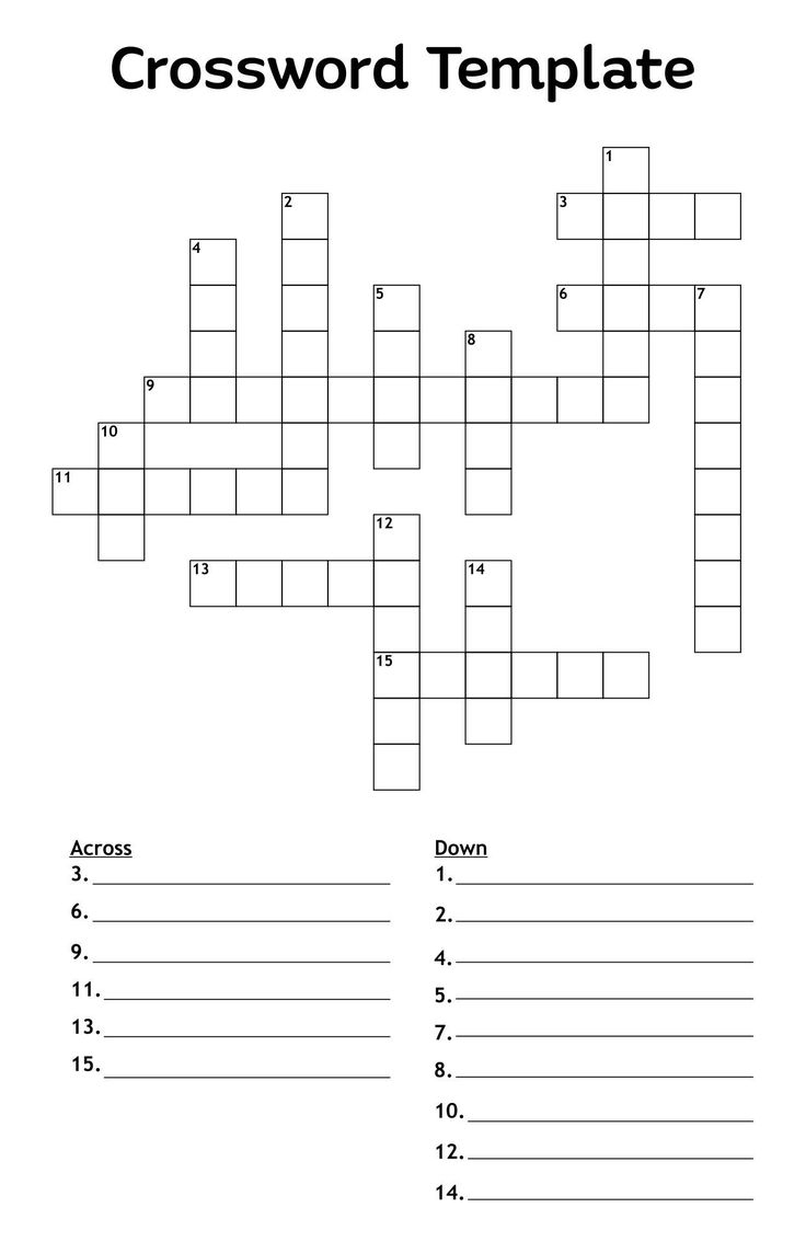 Free Printable Crossword Puzzles Templates