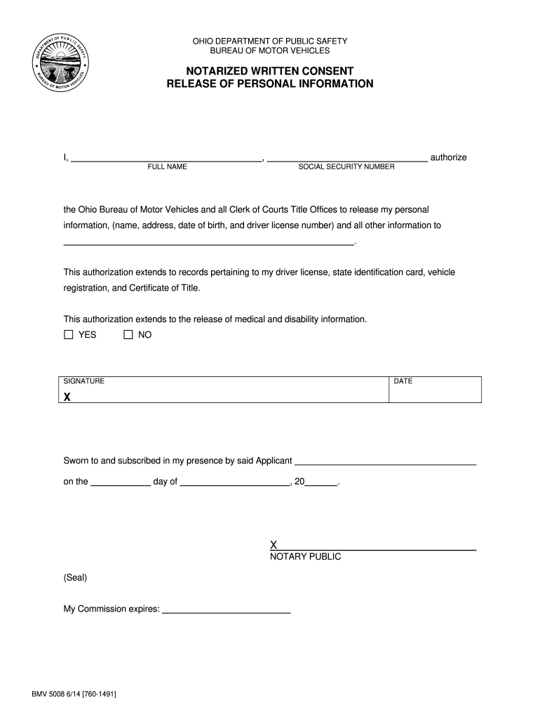 Ohio Bmv Form Bmv 4826