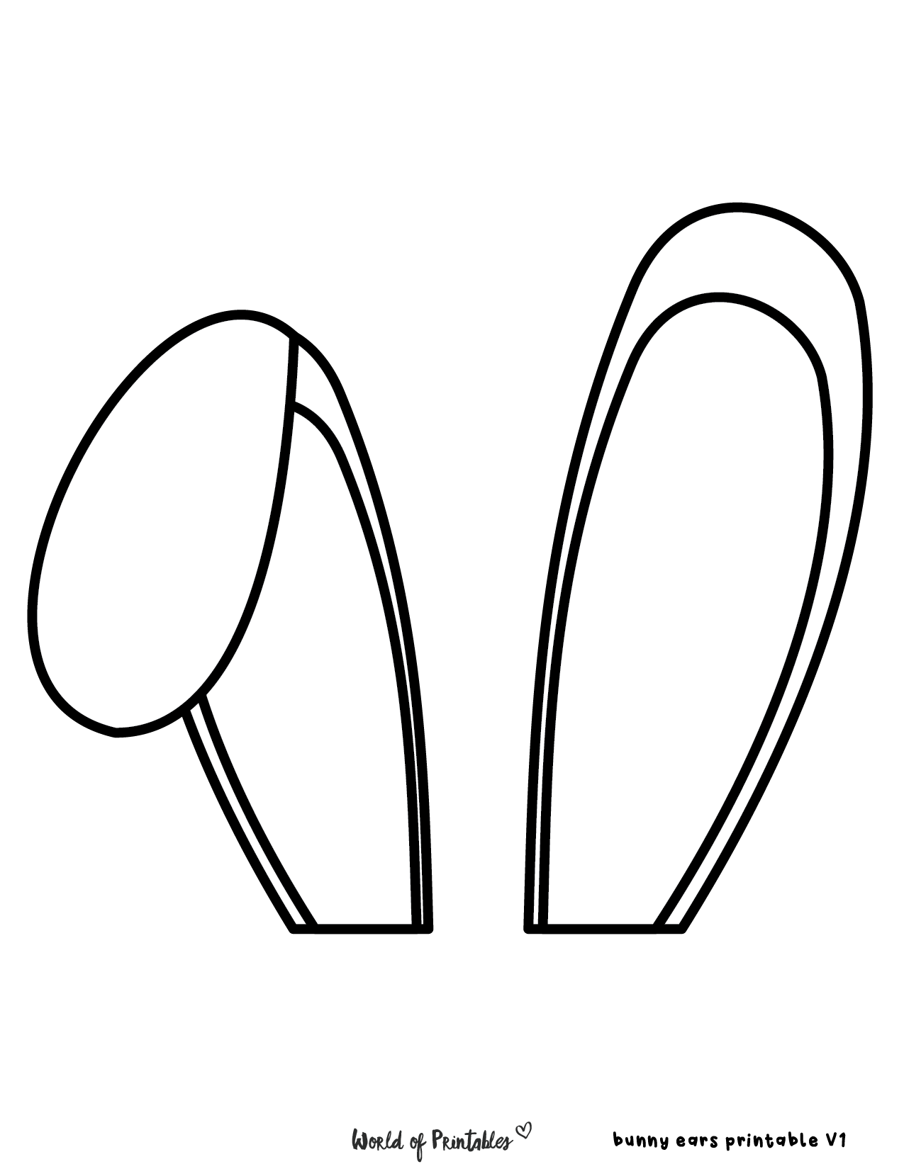 Bunny Ears Printable Template