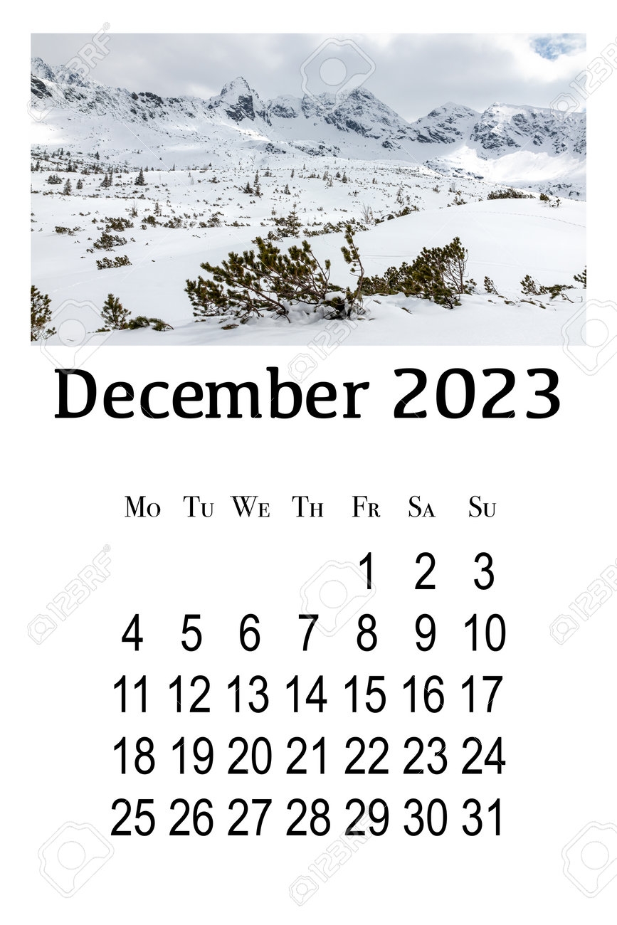 Winter Scene December Calendar Printable