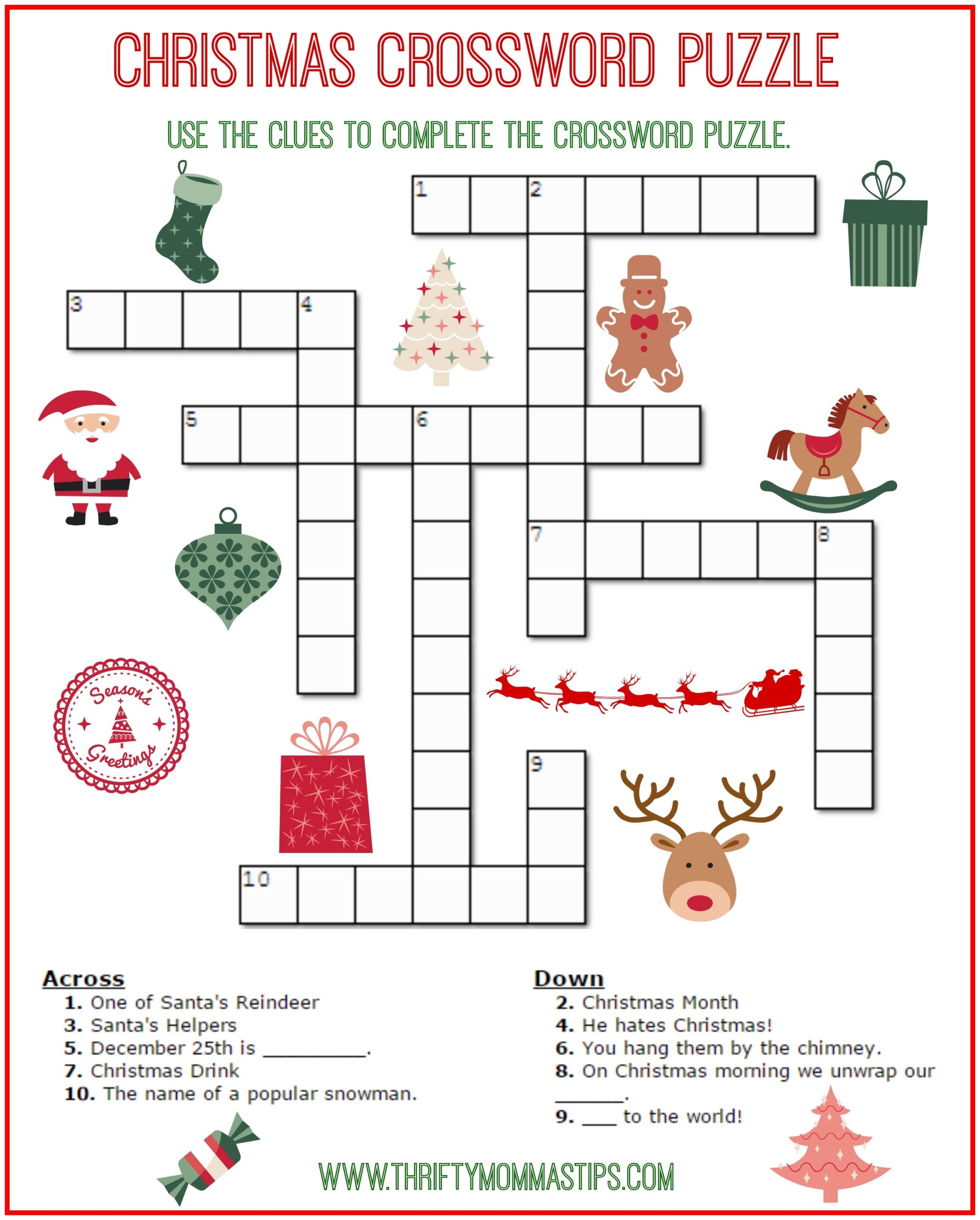 Christmas Puzzles Printable For Adults