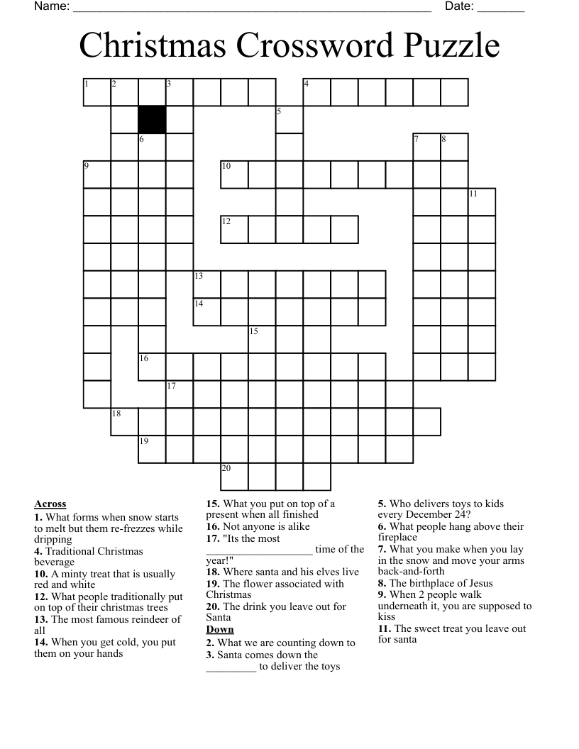 Christmas Printable Crossword Puzzles