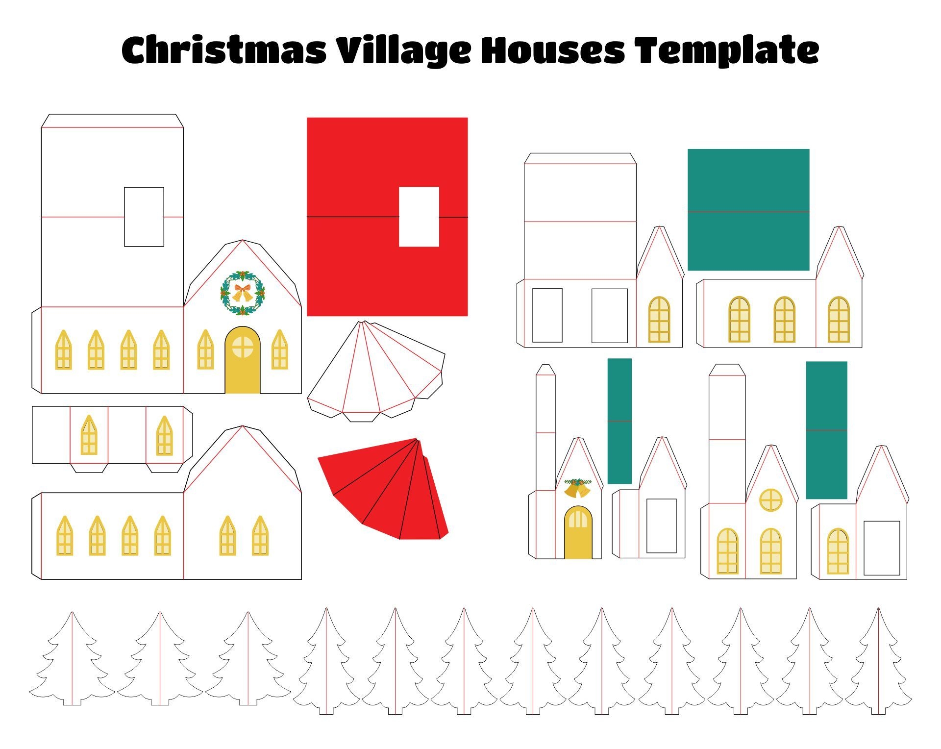 Free Printable Printable Christmas Village Template