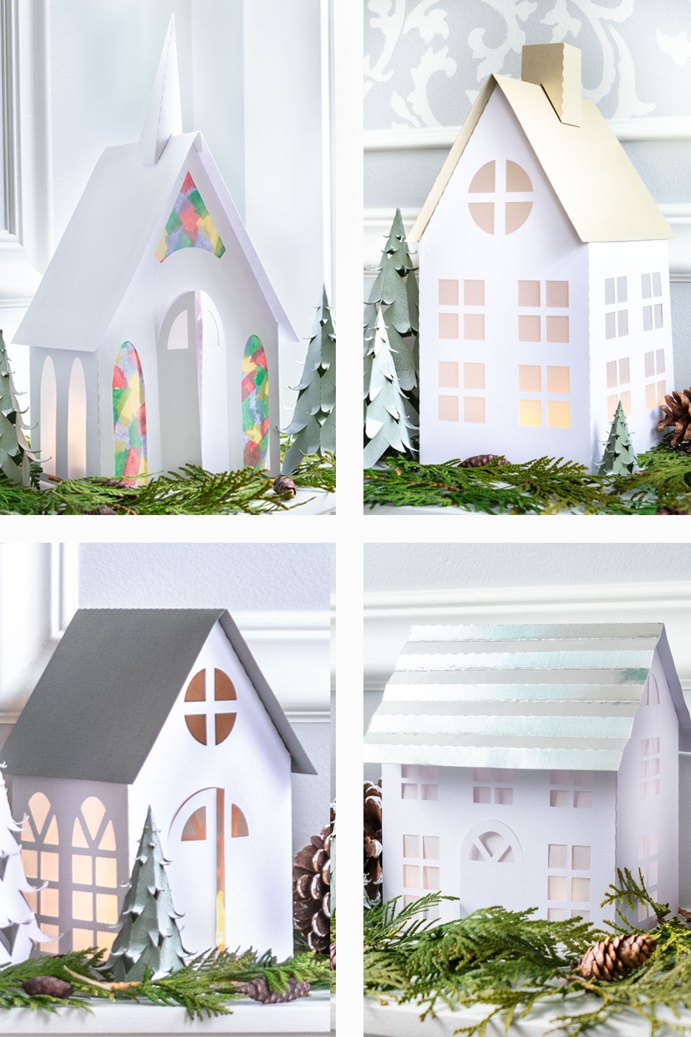 Paper Houses Free Printable Printable Christmas Village Template