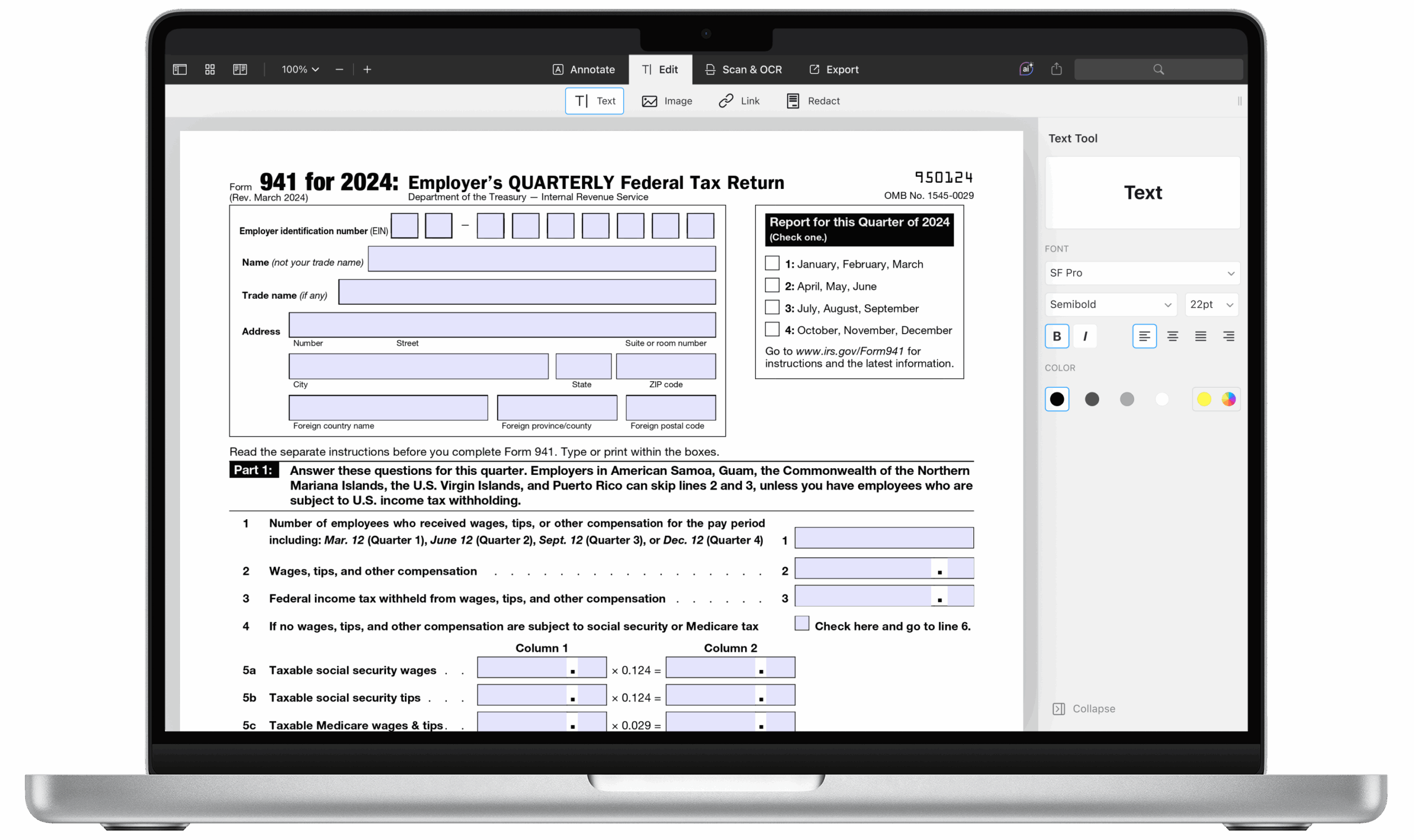 Das IRS Formular 941 F r 2024 2025 Ausf llen PDF Expert