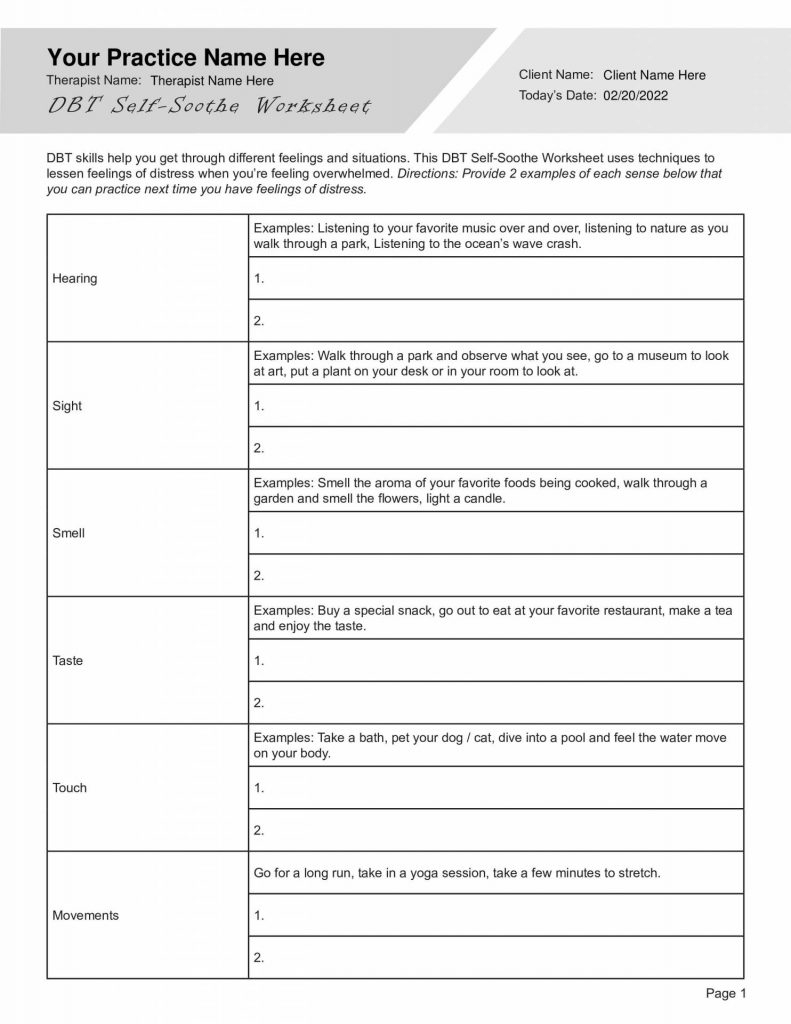 DBT Bingo Card Printable PDF Therapy Resource LindsayBraman 