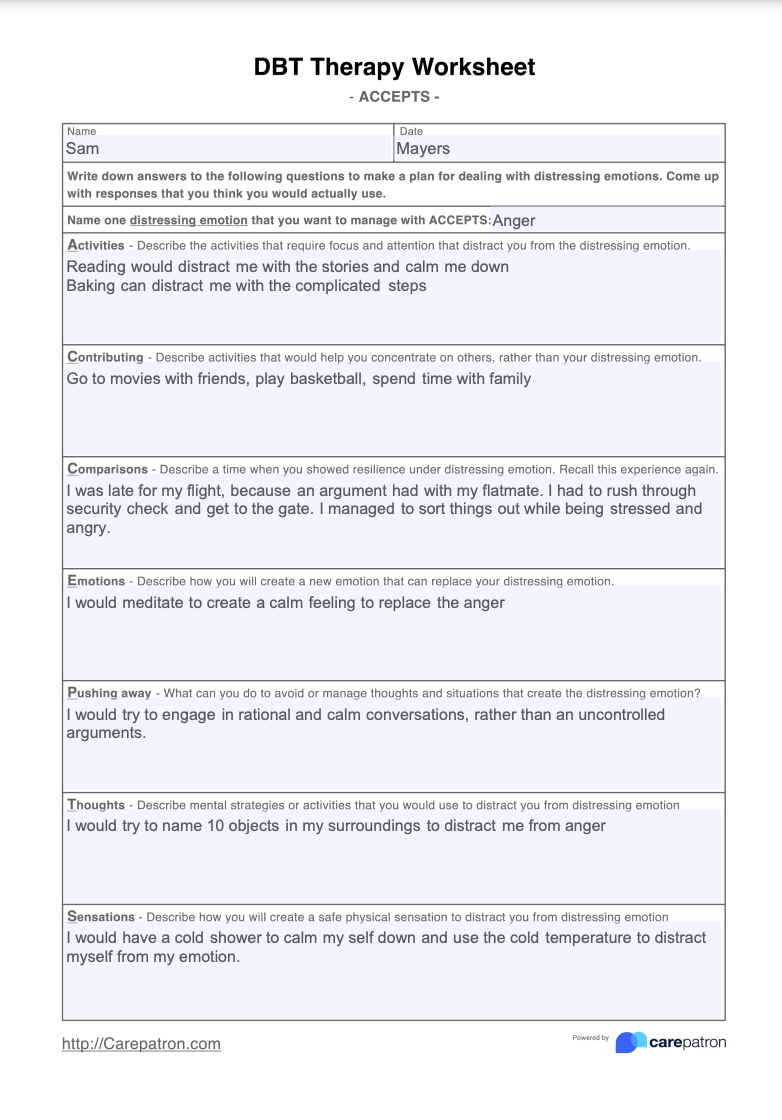 Free Printable Dbt Worksheets Pdf