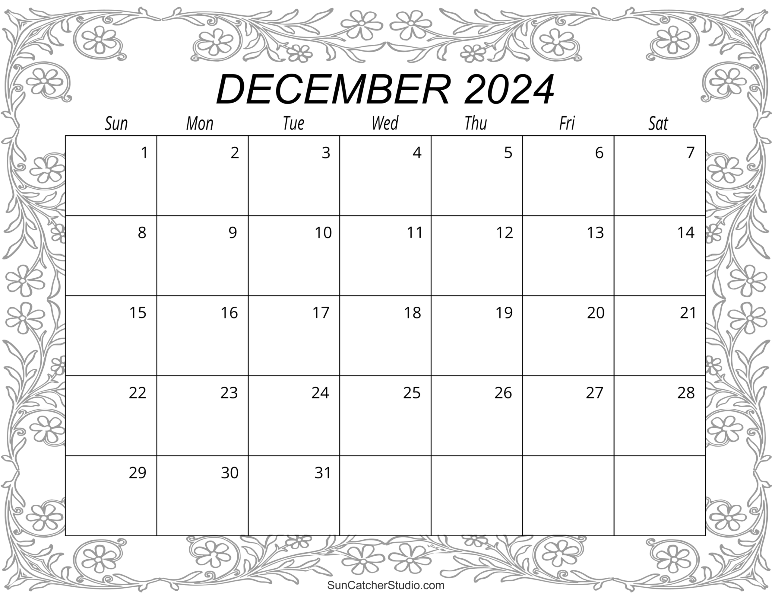 December 2024 Calendar Free Printable Free Printables 