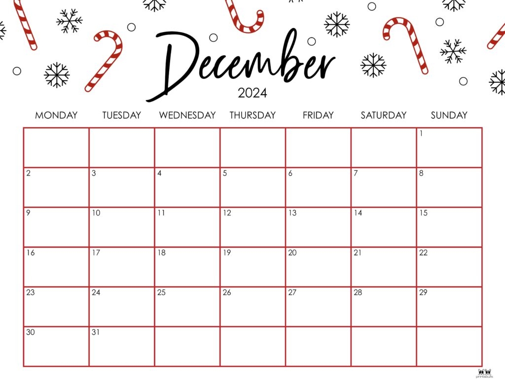 Blank Printable Dec Calendar