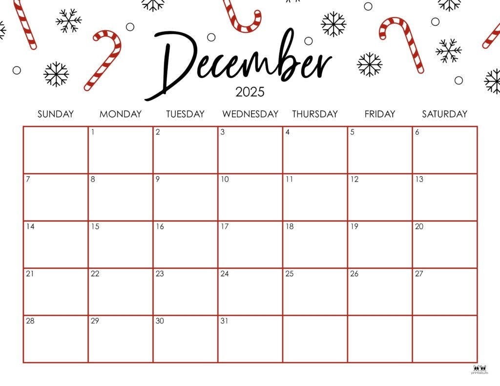December 2025 Calendar Printable With Lines