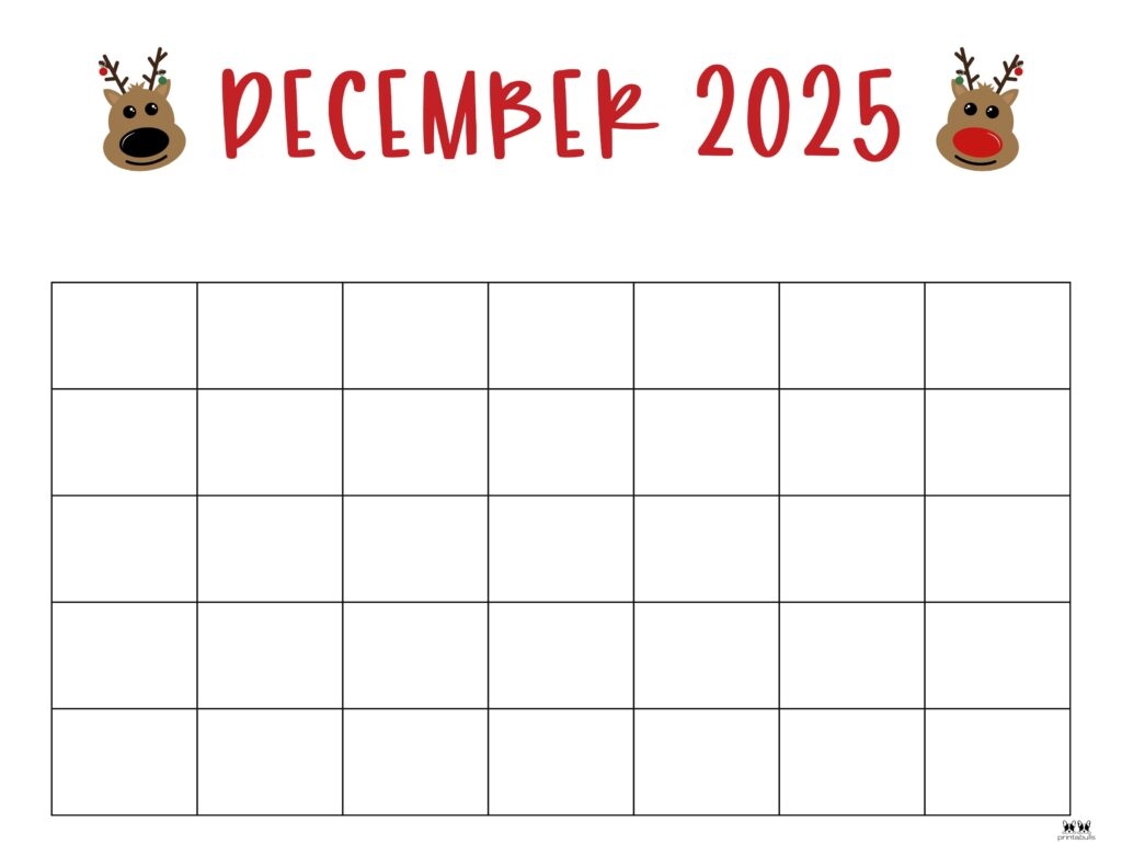 December Printable Calendar Free