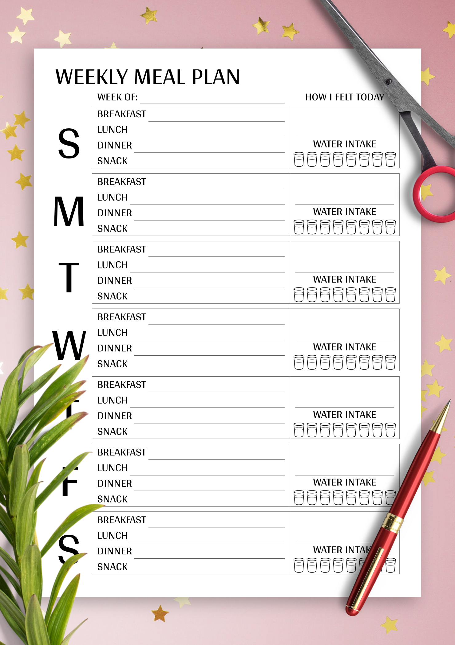 Printable Weekly Meal Plan Template