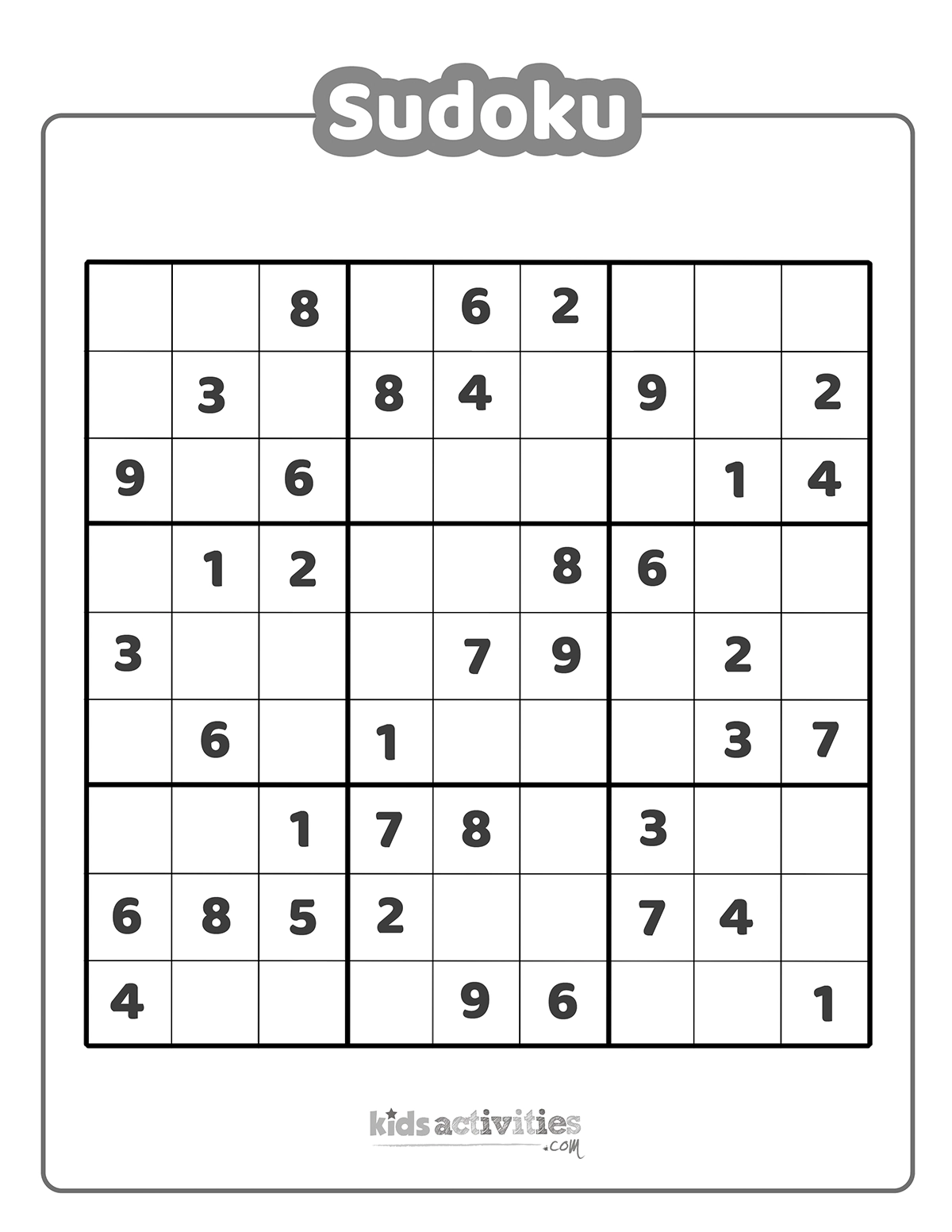 Sudoku Puzzles Printable Free Pdf