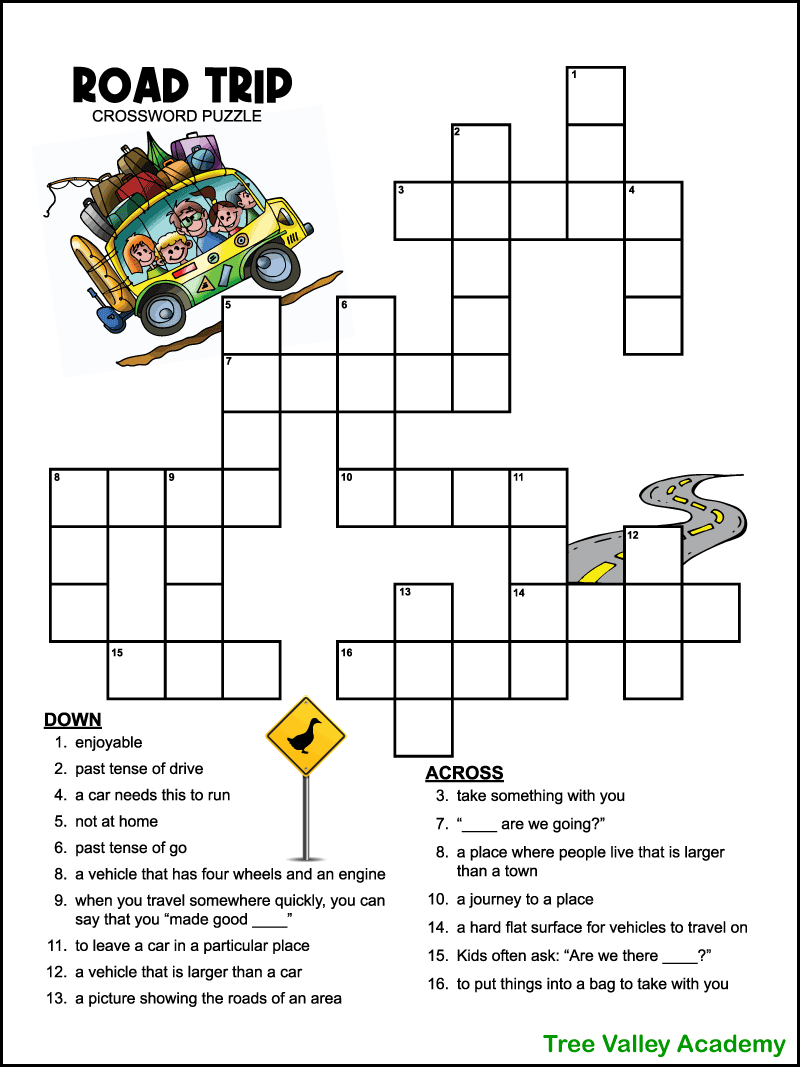 Printable Travel Crossword Puzzles