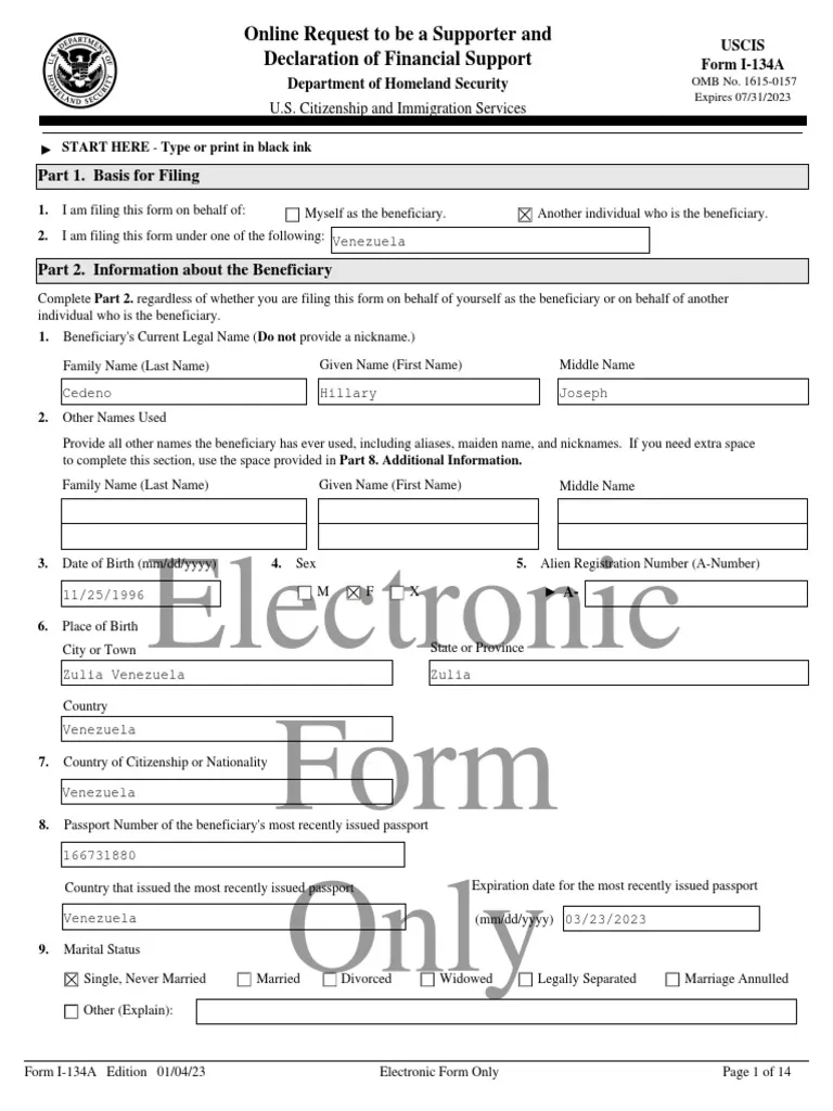 Electronic Form Only Online Request To Be A Supporter And 