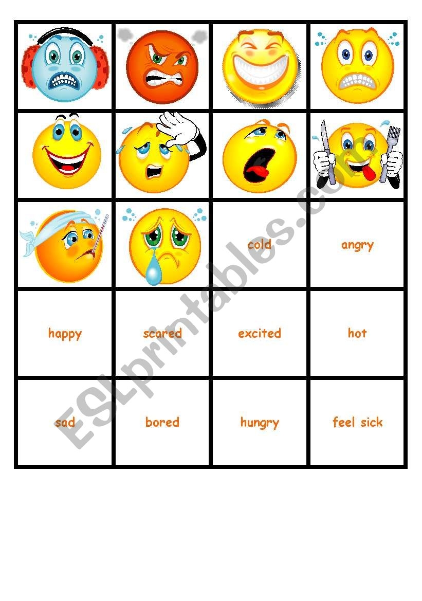 Feelings Memory Game Printable