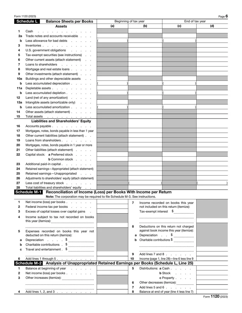 Irs Form 1120 2023