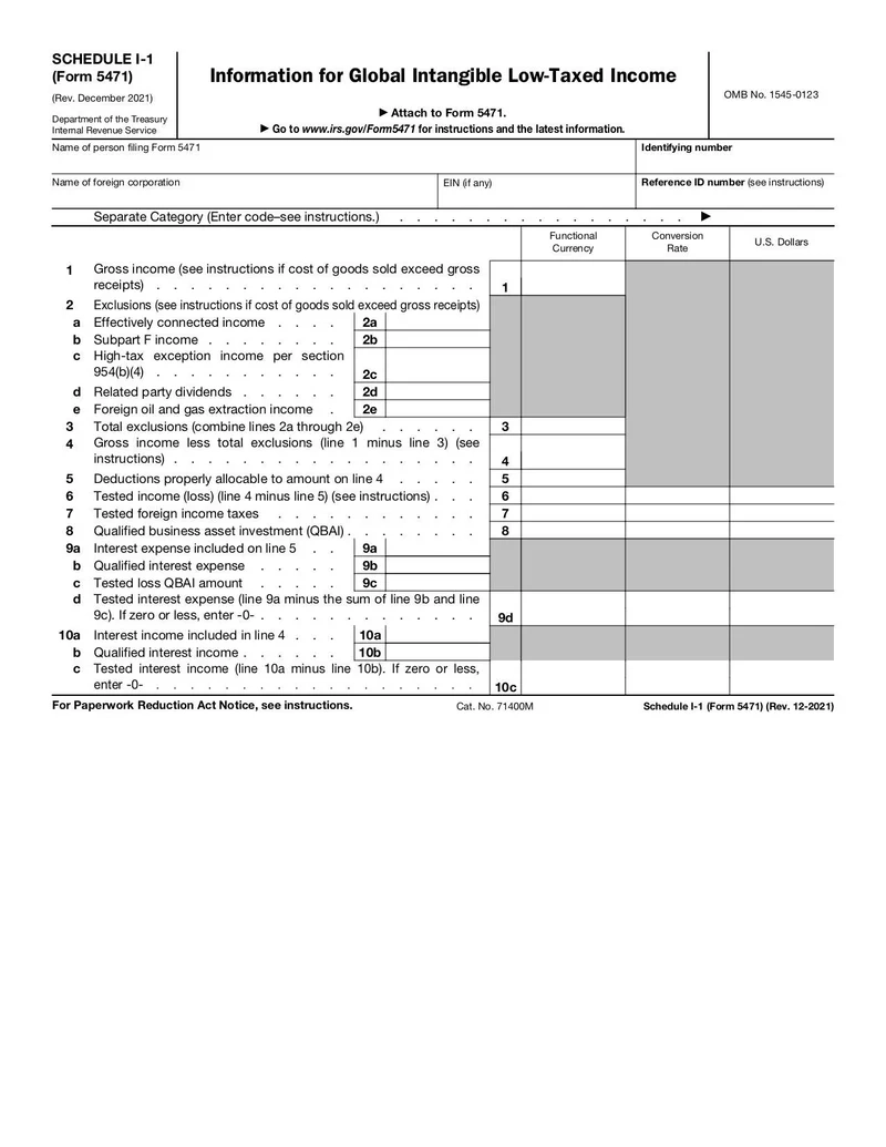 Form 5471 Schedule I 1 Fill And Sign Online With Lumin