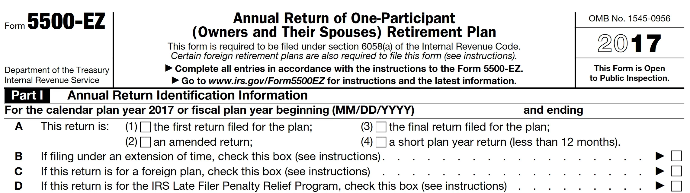 Form 5500 EZ Instructions Complete Your Form In A Few Easy Steps 