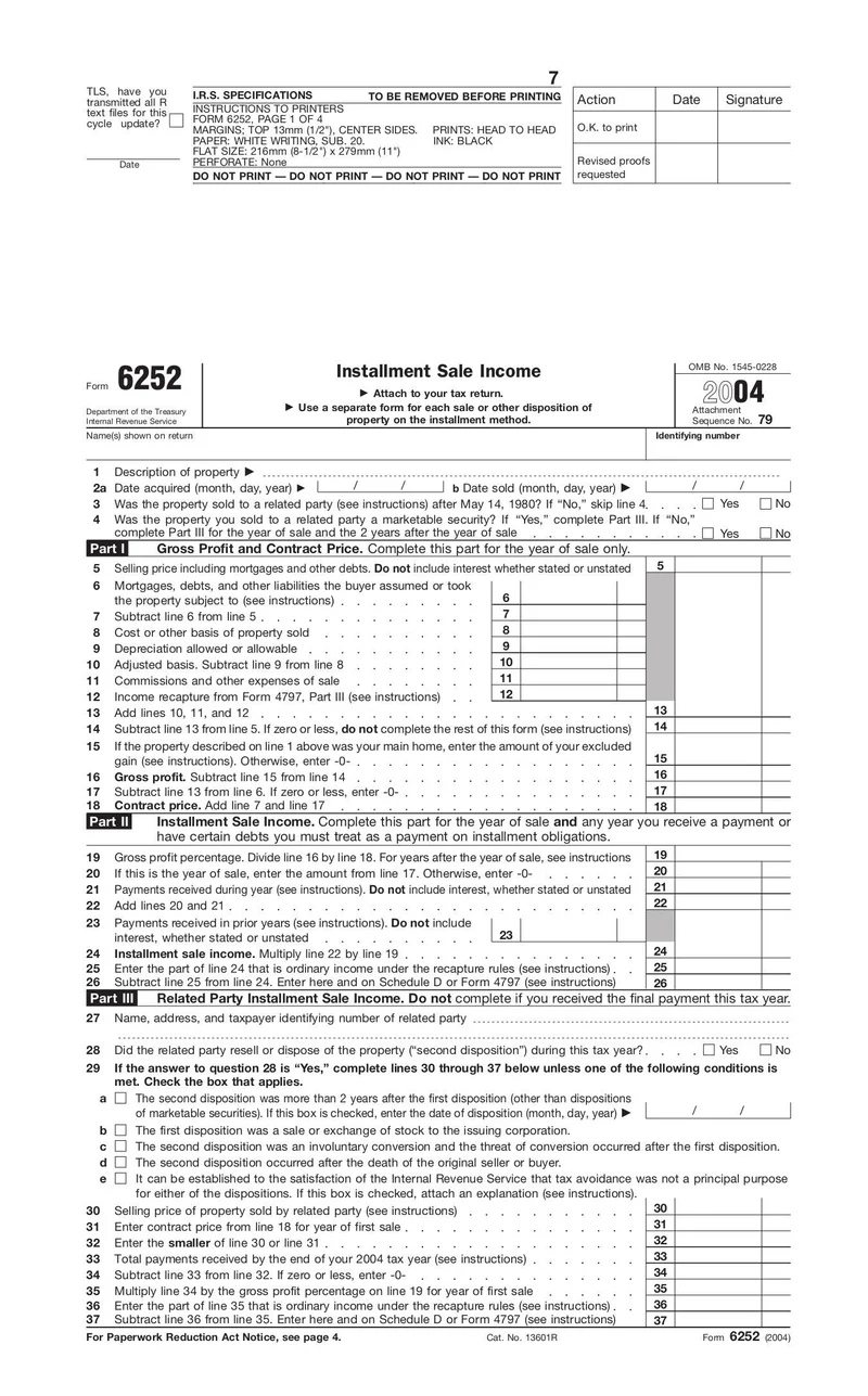 Irs Form 6252