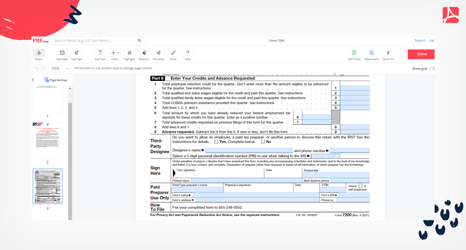 Form 7200 Printable Form 7200 Blank Sign Forms Online PDFliner