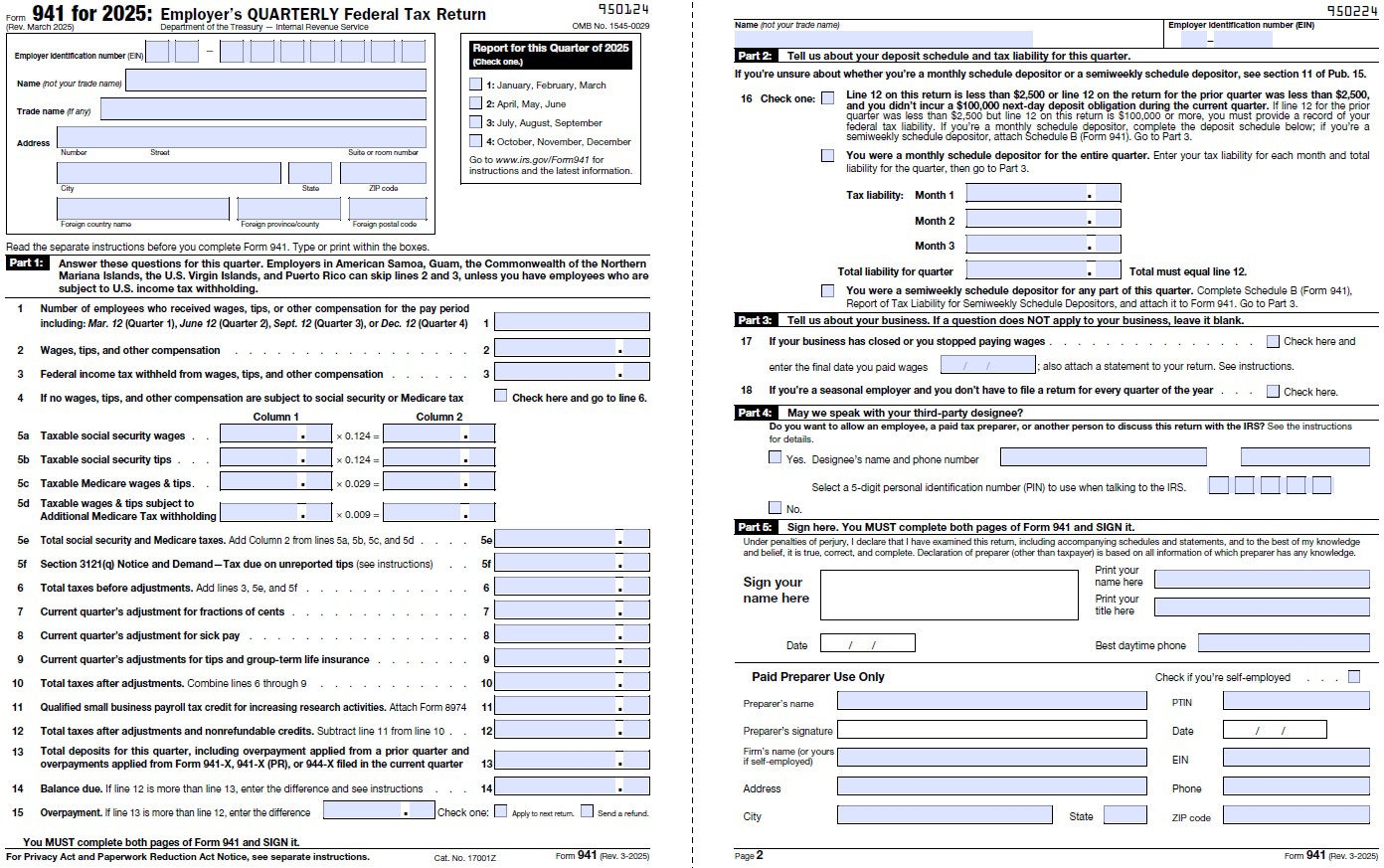 Irs Form 941 Instructions