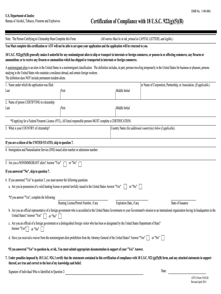 Printable Atf Form 4473 Pdf Download Free