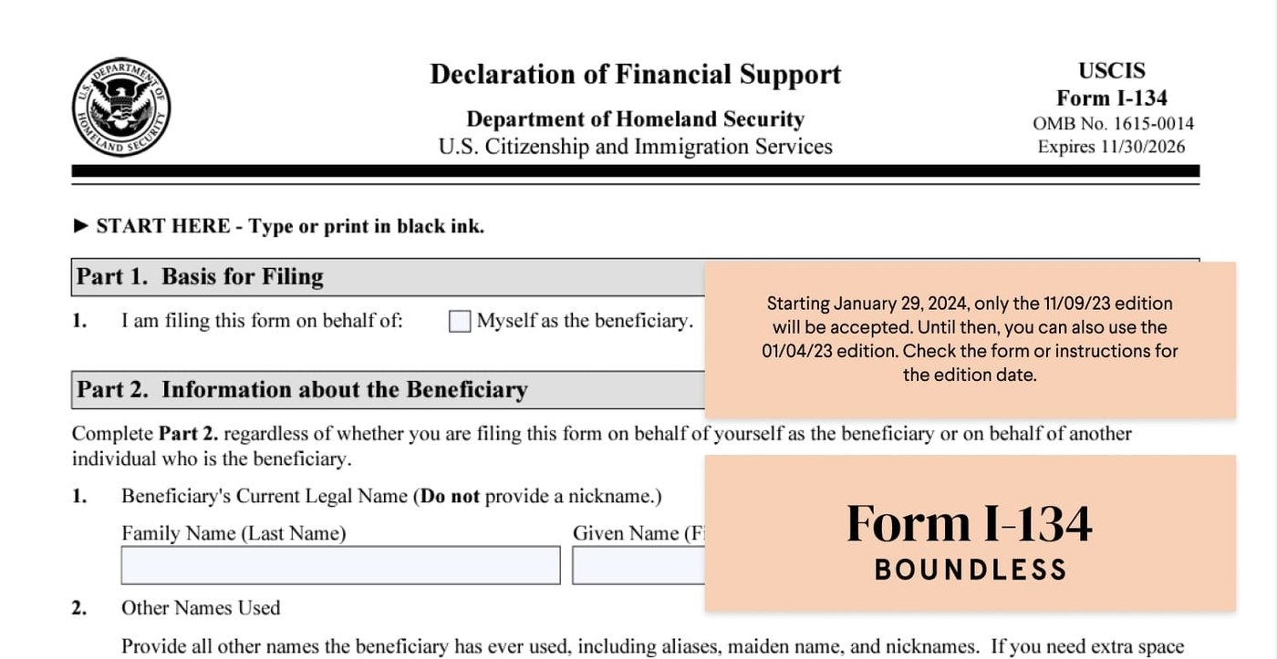 Form I 134 Explained